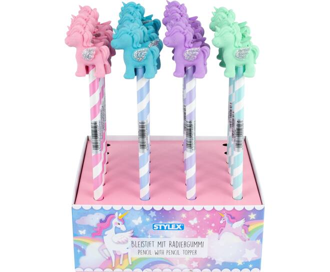 Bleistift mit Radiergummi, Einhorn