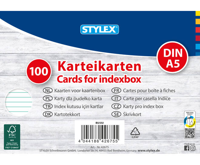 System cards, A5, 100 sheets