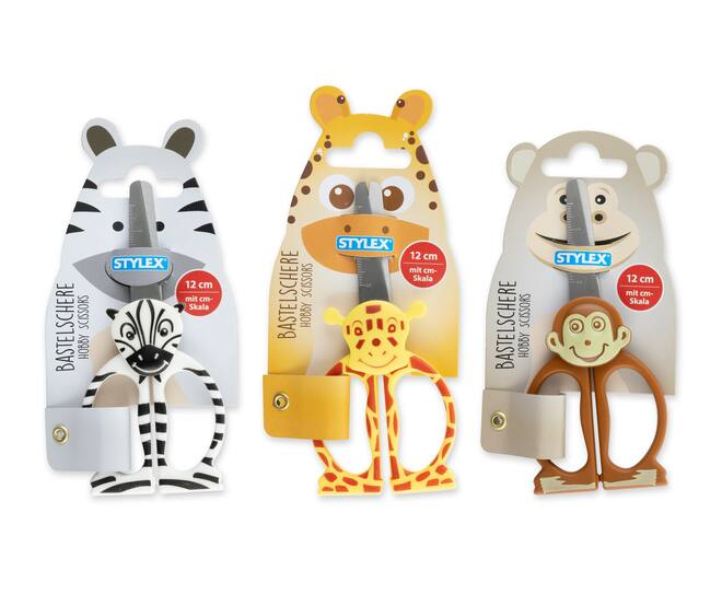 Motiv-Kinderschere 12 cm, Tiere