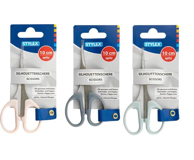 Silhouette scissors, 10 cm, pointed tip
