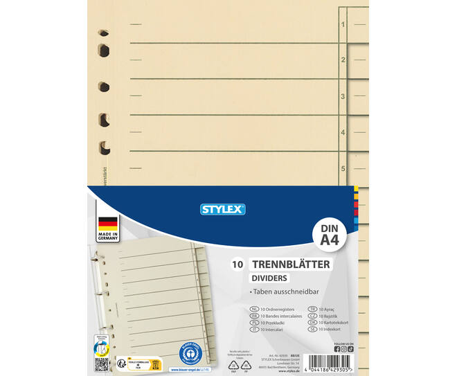 Trennblätter, 10 Stück