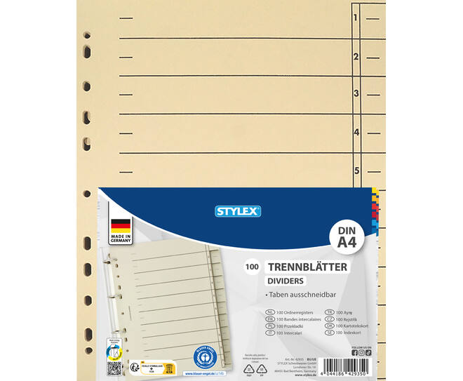 Trennblätter, 100 Stück