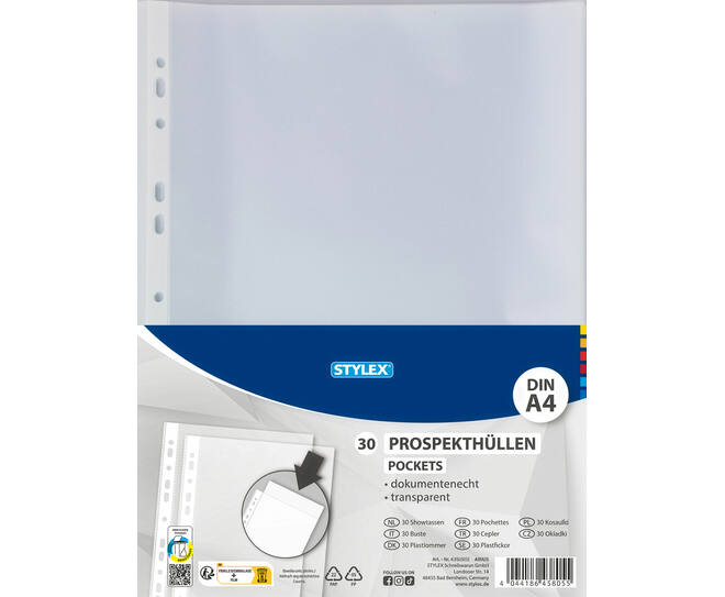 PP Pockets, DIN A4, 30 pieces 
