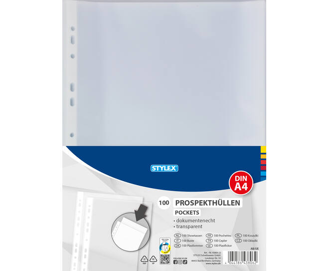 PP Pockets, DIN A4, 100 pieces 