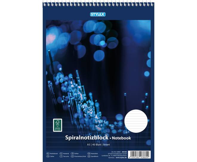 Spiral notebook, DIN A5, lined 