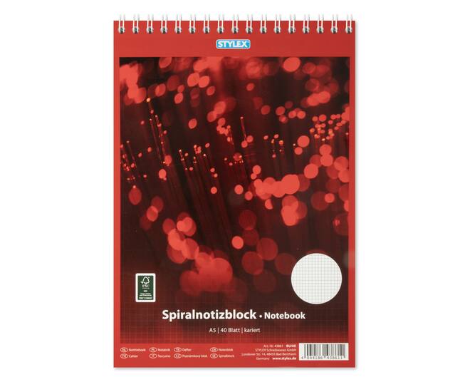 Spiral notebook, DIN A5, squared