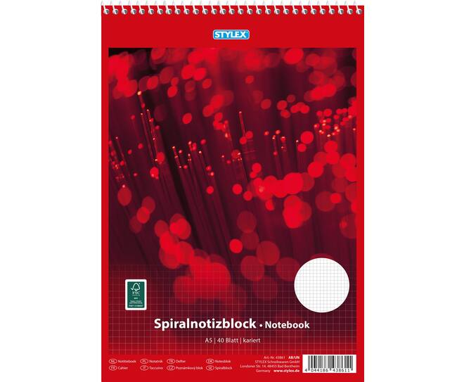 Spiral notebook, DIN A5, squared