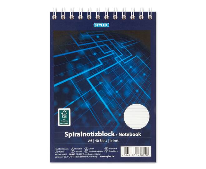 Spiral notebook, DIN A6, lined