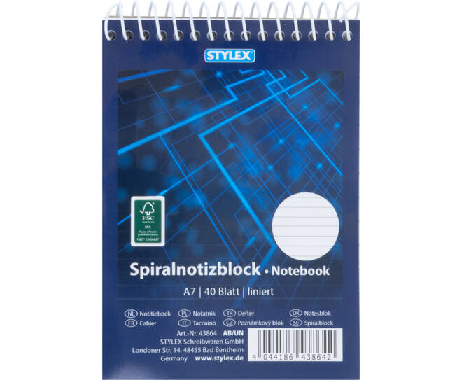 Spiral notebook, DIN A7, lined