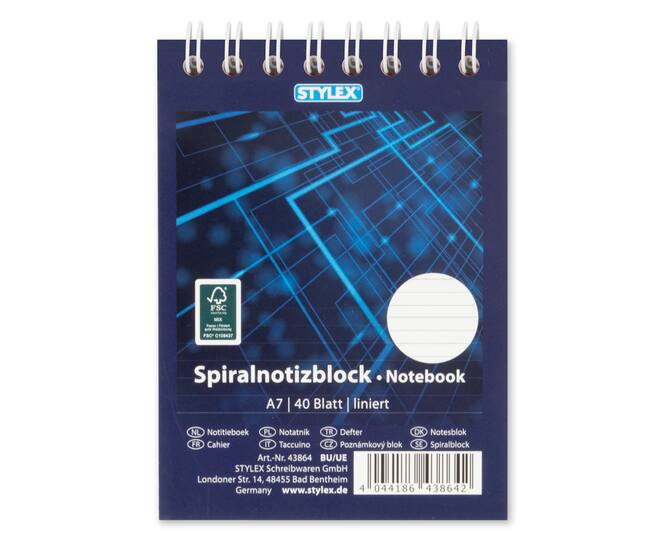 Spiral notebook, DIN A7, lined
