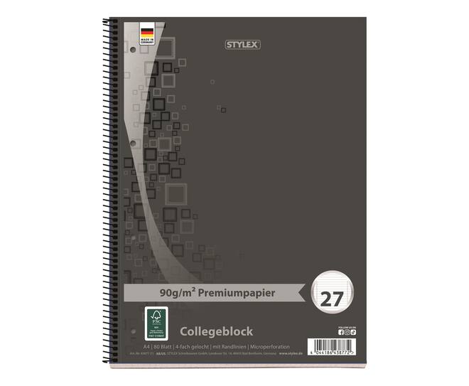 College pad,  A4, premium paper, lined