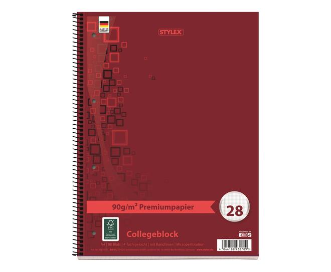 College pad,  A4, premium paper, squared