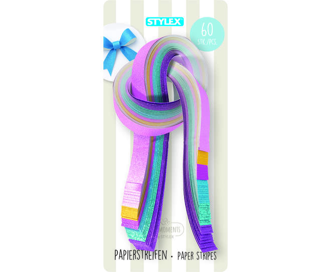 Papierstreifen Glitter, 60 Stück