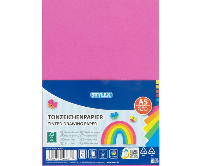 Tinted drawing paper,  DIN A5, FSC