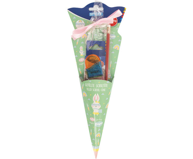School cone, 35 cm, filled with 4 items FSC