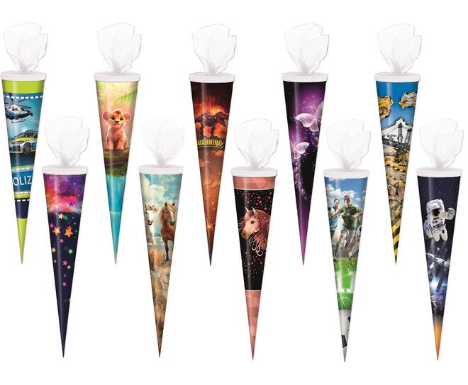 School cones, 10 assorted designs