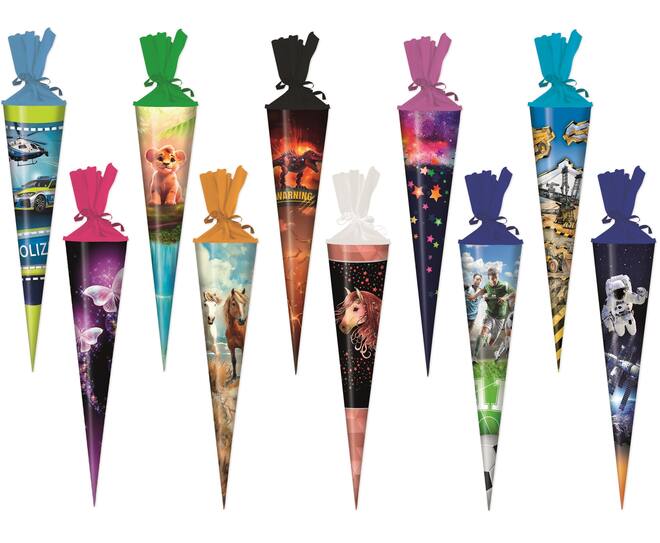 School cones,10 assorted designs