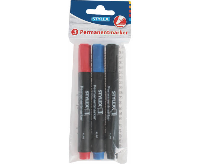 Permanent markers, 3 pieces