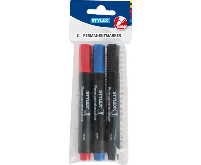 Permanent markers, 3 pieces