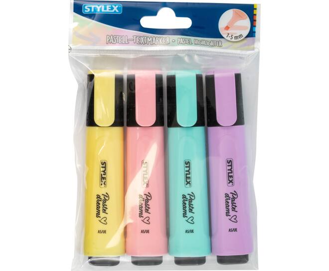 Textmarker, Pastell, 4 Stück