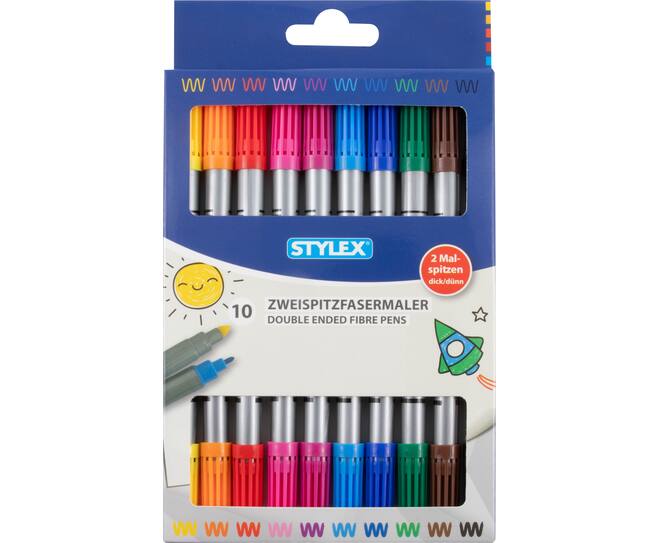Fibre tip pens, duo, 10 pieces 
